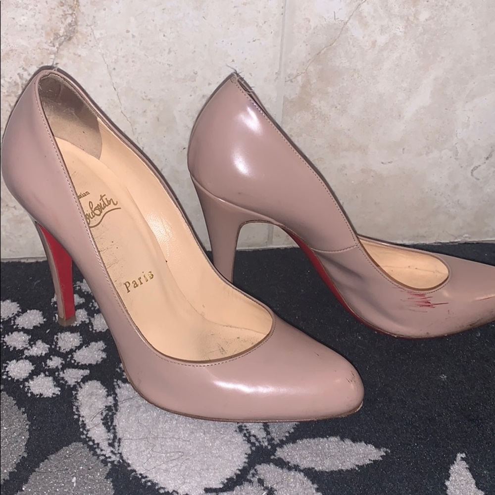 Christian Louboutin Pagelle Nude Heels well Loved.